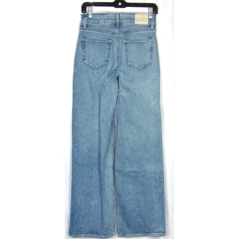 PAIGE Medium Wash Stretch SASHA Wide Leg High Rise Denim Jeans Women's 26 - Picture 4 of 9